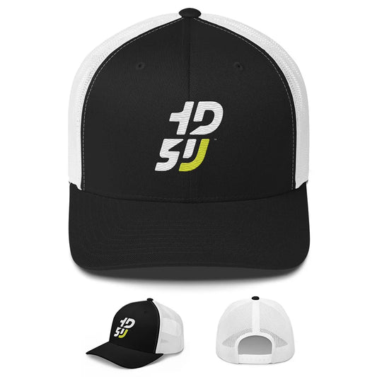 casquette moto Trucker retro brodée streetwear motard 1D5U noire blanc