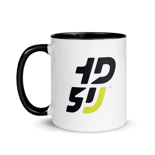 mug tasse motard ceramique bi-color moto noir blanc 1D5U profil 2