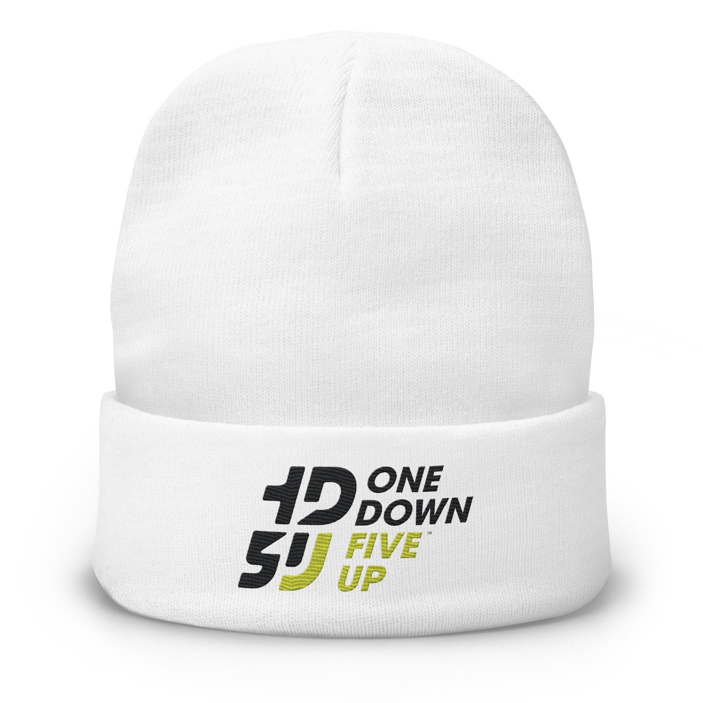 bonnet One Down Five Up brodé, bonnet moto rétro, bonnet homme femme look motard, bonnet broderie logo One Down Five Up, bonnet motard blanc