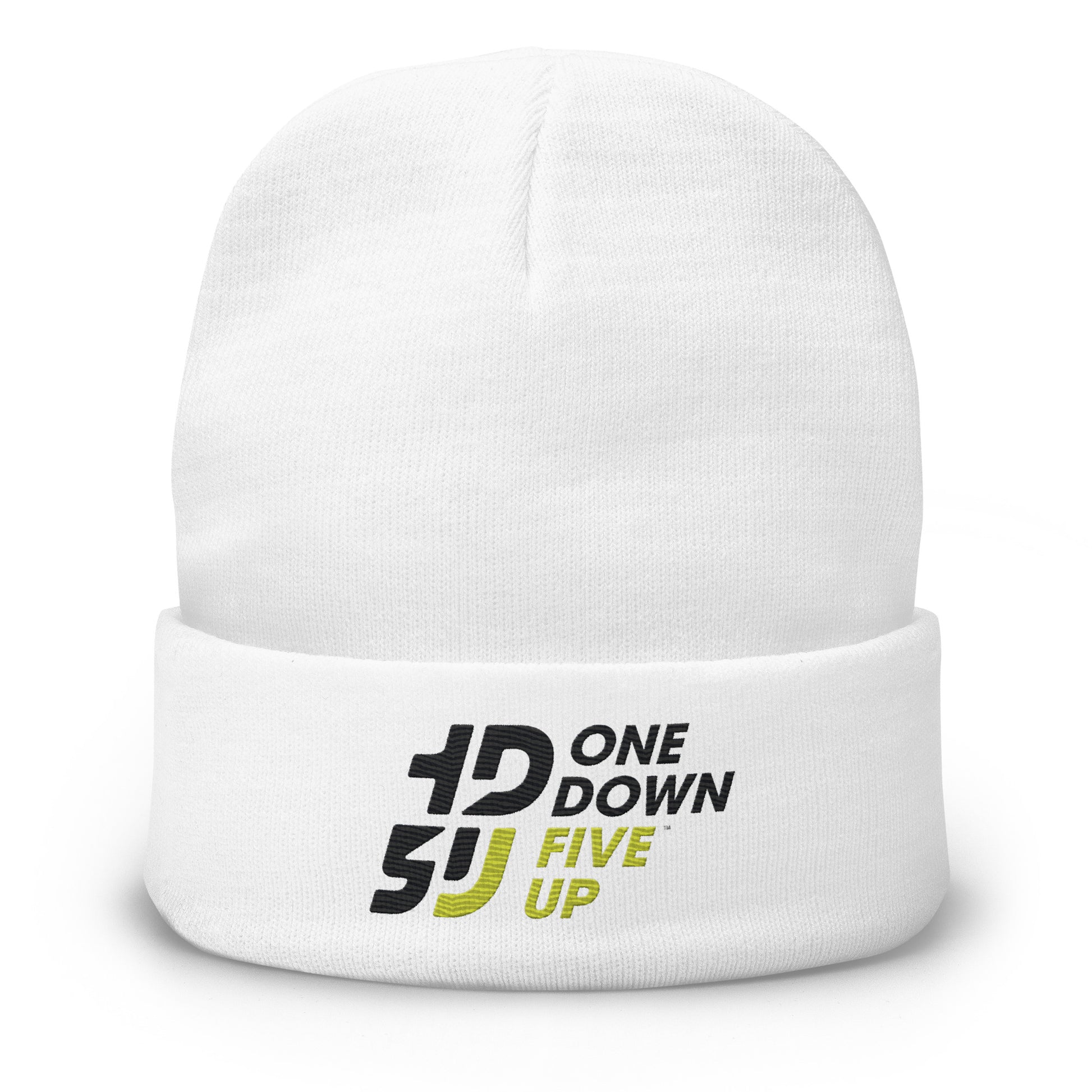 bonnet One Down Five Up brodé, bonnet moto rétro, bonnet homme femme look motard, bonnet broderie logo One Down Five Up, bonnet motard blanc