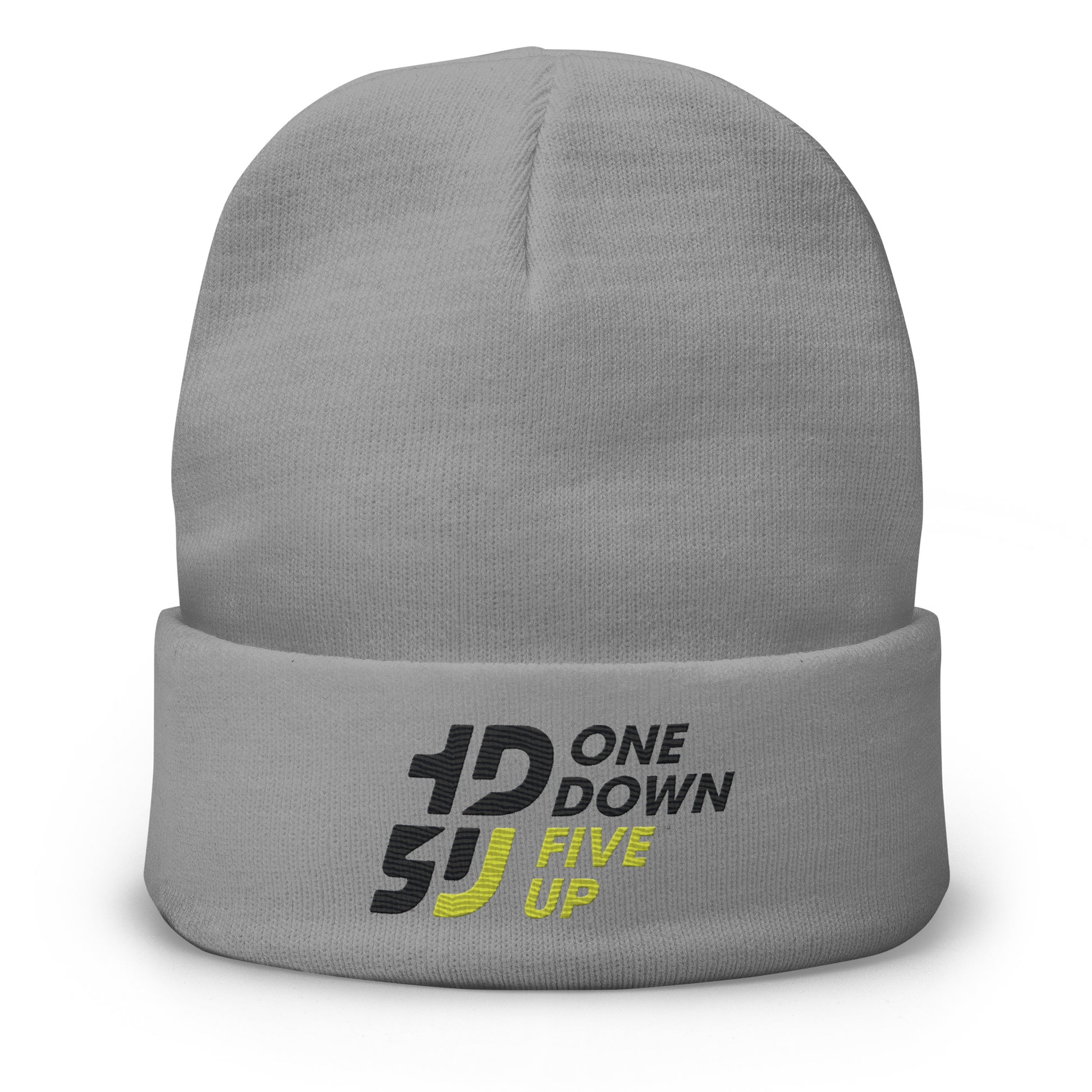 bonnet One Down Five Up brodé, bonnet moto rétro, bonnet homme femme look motard, bonnet broderie logo One Down Five Up, bonnet motard gris