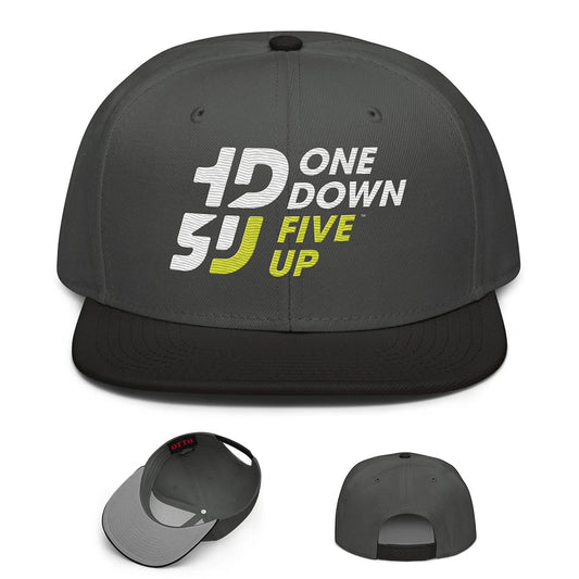 casquette moto snapback brodee streetwear moto one down five up gris anthracite noir 