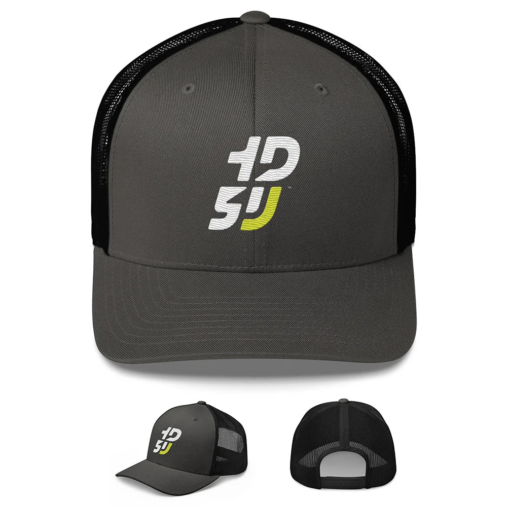 casquette moto Trucker retro brodée streetwear motard 1D5U anthracite noire