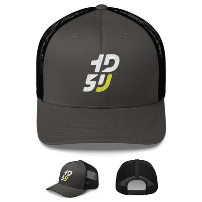 casquette moto Trucker retro brodée streetwear motard 1D5U anthracite noire
