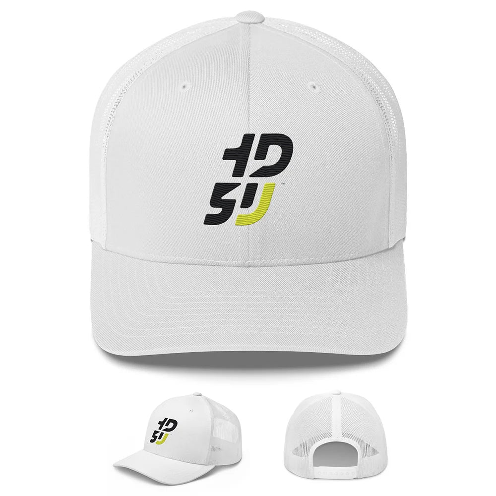 casquette moto Trucker retro brodée streetwear motard 1D5U blanc