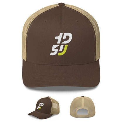 casquette moto Trucker retro brodée streetwear motard 1D5U marron kaki