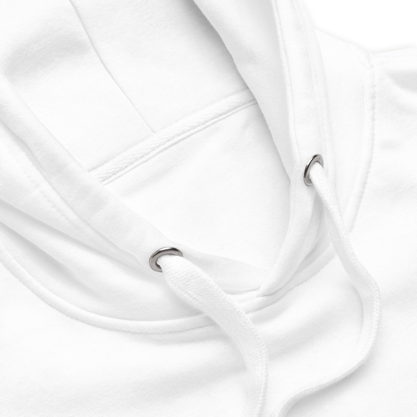 Détail du hoodie blanc ODFU Ride with Attitude coton graffiti streetwear motard