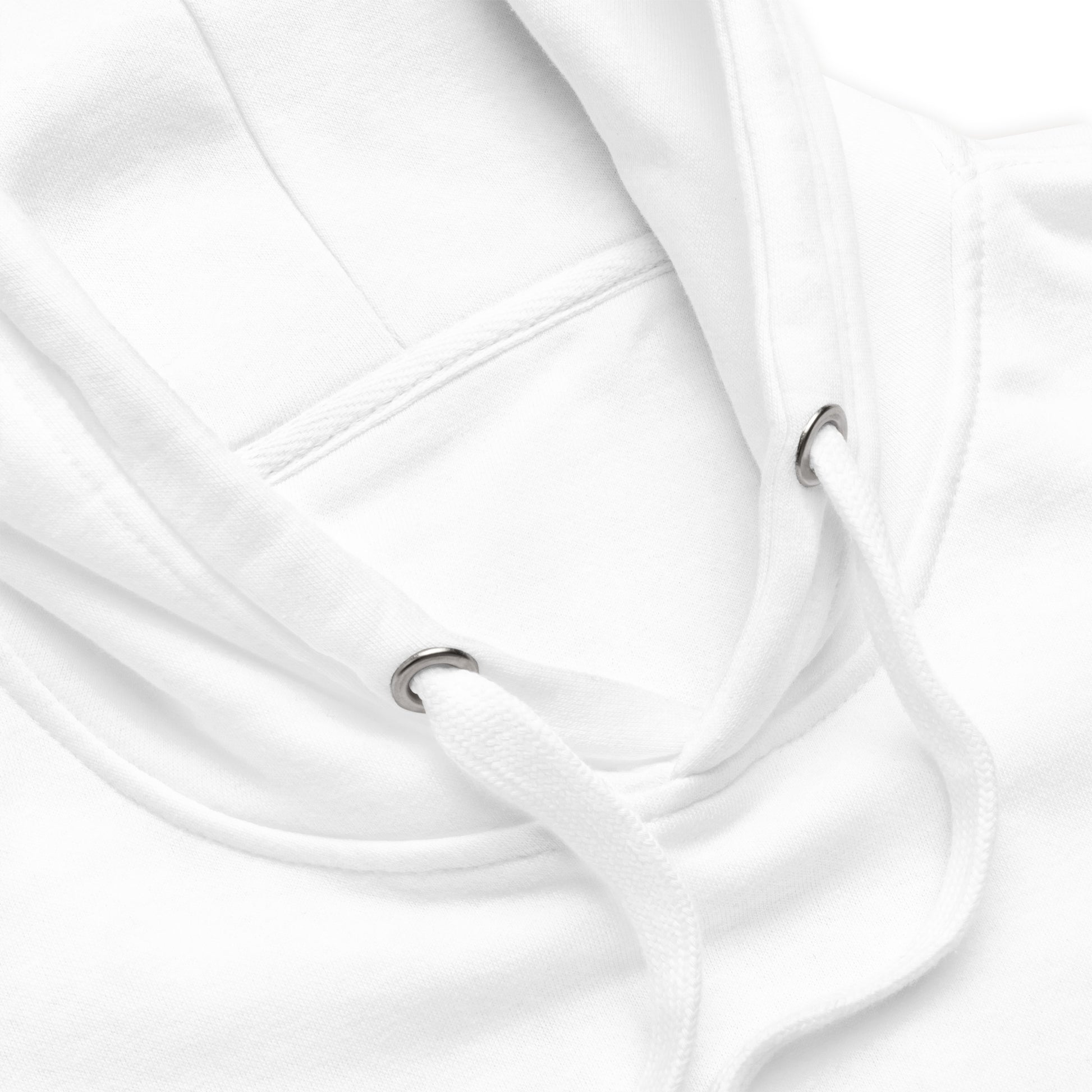 Détail du hoodie blanc ODFU Ride with Attitude coton graffiti streetwear motard