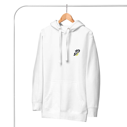 Sweat à capuche ODFU Ride with Attitude graffiti coton streetwear motard blanc face avant