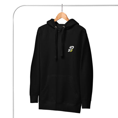 Sweat à capuche ODFU Ride with Attitude graffiti coton streetwear motard noir face avant