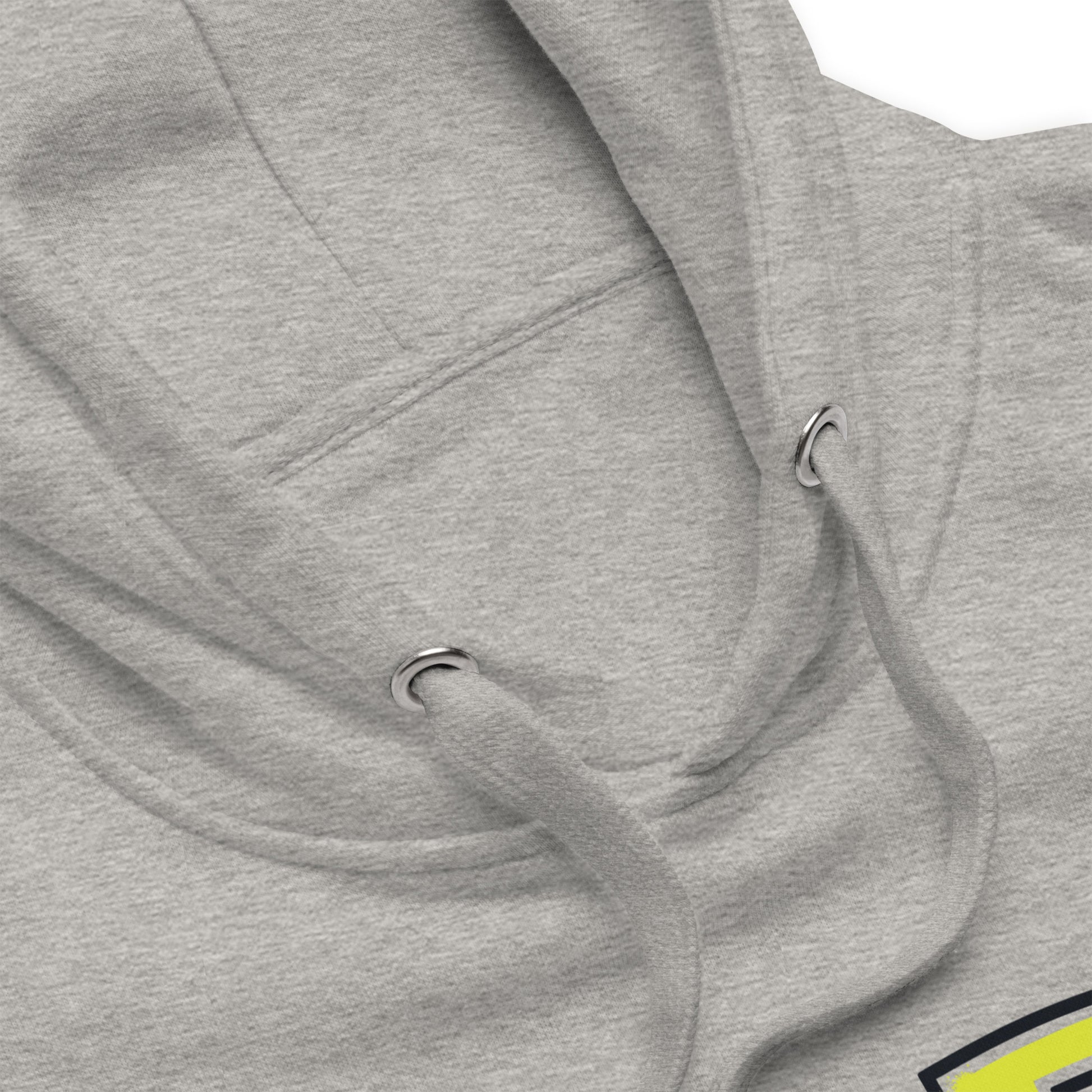 Sweat à capuche ODFU University Ride With Attitude varsity américain motard gris detail