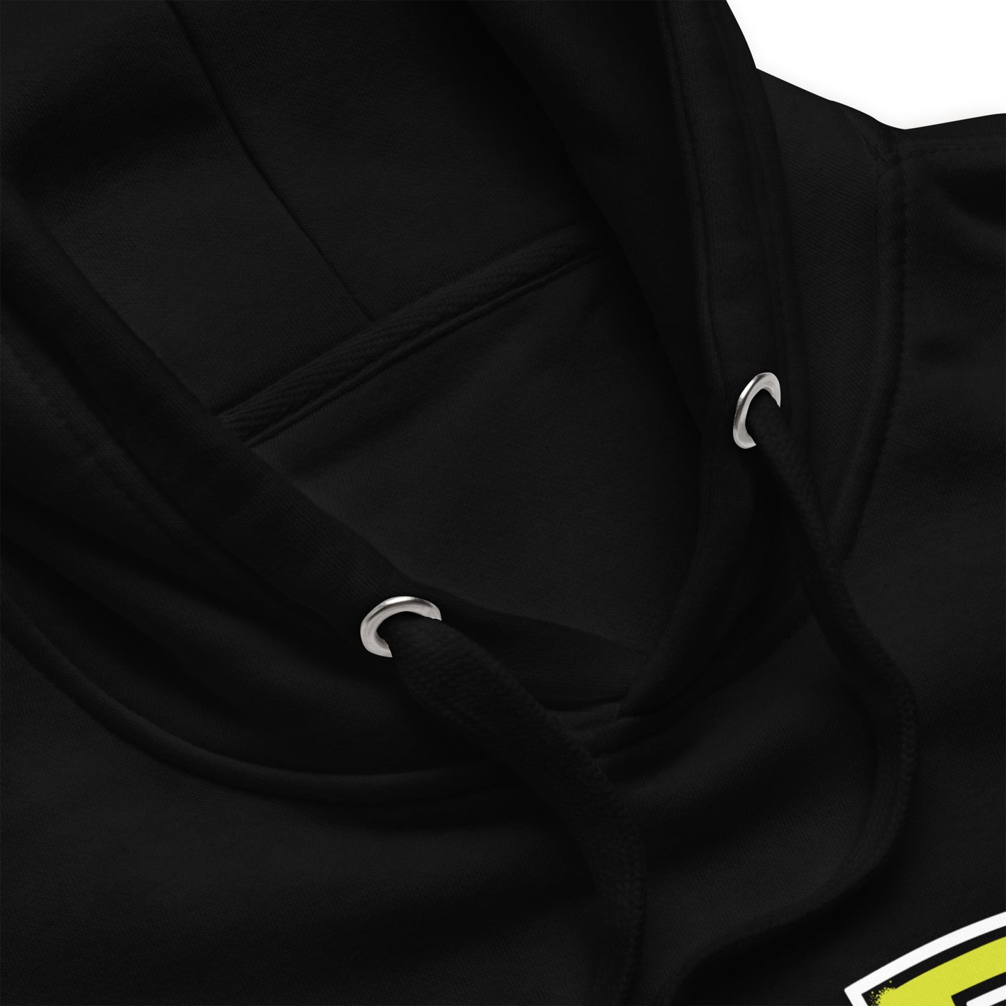 Sweat à capuche ODFU University Ride With Attitude varsity américain motard noir detail