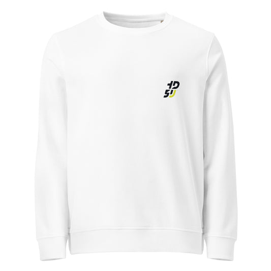 Face Sweat écologique moto blanc avec logo et slogan graffiti Ride with attitude