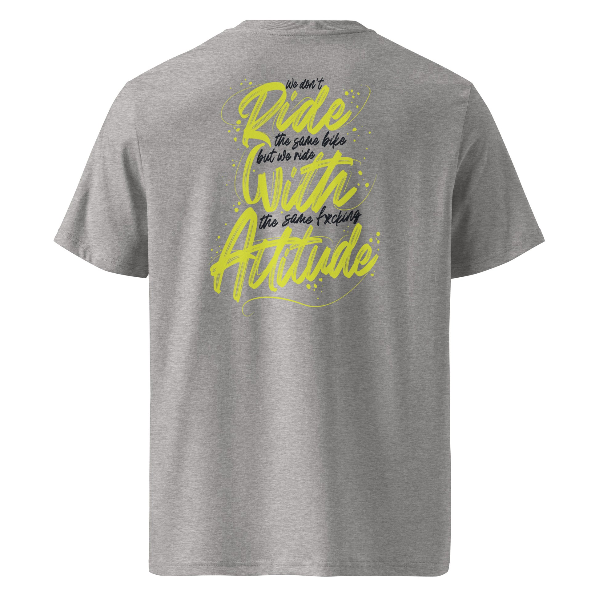 Dos du t-shirt gris ODFU Ride with Attitude graffiti We don’t ride the same bike streetwear motard
