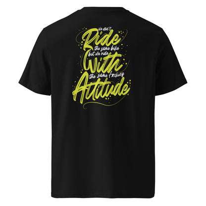 Dos du t-shirt noir ODFU Ride with Attitude graffiti We don’t ride the same bike streetwear motard